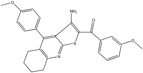 [3-amino-4-(4-methoxyphenyl)-5,6,7,8-tetrahydrothieno[2,3-b]quinolin-2-yl](3-methoxyphenyl)methanone Struktur