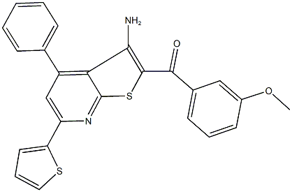 [3-amino-4-phenyl-6-(2-thienyl)thieno[2,3-b]pyridin-2-yl](3-methoxyphenyl)methanone Struktur