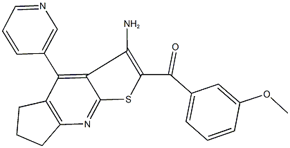 [3-amino-4-(3-pyridinyl)-6,7-dihydro-5H-cyclopenta[b]thieno[3,2-e]pyridin-2-yl](3-methoxyphenyl)methanone Struktur