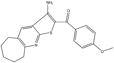 (3-amino-6,7,8,9-tetrahydro-5H-cyclohepta[b]thieno[3,2-e]pyridin-2-yl)(4-methoxyphenyl)methanone Struktur