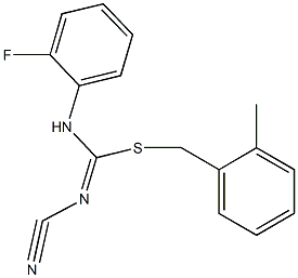 2-methylbenzyl N'-cyano-N-(2-fluorophenyl)imidothiocarbamate Struktur