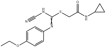 2-(cyclopropylamino)-2-oxoethyl N'-cyano-N-(4-ethoxyphenyl)imidothiocarbamate Struktur