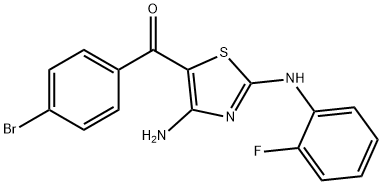 [4-amino-2-(2-fluoroanilino)-1,3-thiazol-5-yl](4-bromophenyl)methanone Struktur