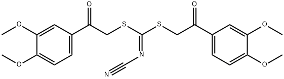 bis[2-(3,4-dimethoxyphenyl)-2-oxoethyl] cyanodithioimidocarbonate Struktur