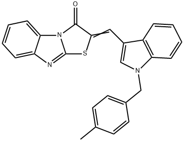 2-{[1-(4-methylbenzyl)-1H-indol-3-yl]methylene}[1,3]thiazolo[3,2-a]benzimidazol-3(2H)-one Struktur