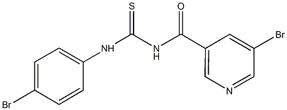 N-(4-bromophenyl)-N'-[(5-bromopyridin-3-yl)carbonyl]thiourea Struktur