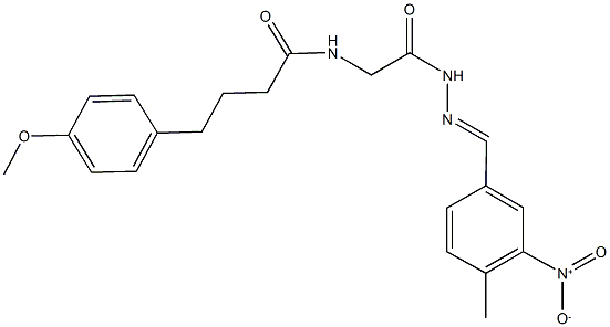 N-[2-(2-{3-nitro-4-methylbenzylidene}hydrazino)-2-oxoethyl]-4-(4-methoxyphenyl)butanamide Struktur