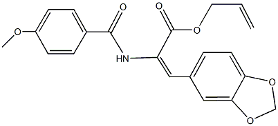 allyl 3-(1,3-benzodioxol-5-yl)-2-[(4-methoxybenzoyl)amino]acrylate Struktur