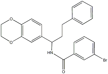 3-bromo-N-[1-(2,3-dihydro-1,4-benzodioxin-6-yl)-3-phenylpropyl]benzamide Struktur