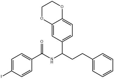 N-[1-(2,3-dihydro-1,4-benzodioxin-6-yl)-3-phenylpropyl]-4-iodobenzamide Struktur