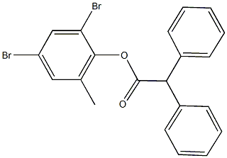 2,4-dibromo-6-methylphenyl diphenylacetate Struktur