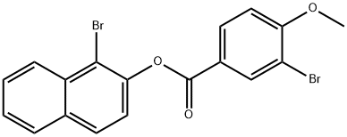 1-bromo-2-naphthyl 3-bromo-4-methoxybenzoate Struktur