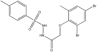 N'-[(2,4-dibromo-6-methylphenoxy)acetyl]-4-methylbenzenesulfonohydrazide Struktur