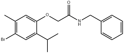 N-benzyl-2-(4-bromo-2-isopropyl-5-methylphenoxy)acetamide Struktur