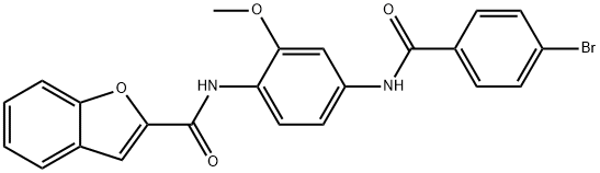 N-{4-[(4-bromobenzoyl)amino]-2-methoxyphenyl}-1-benzofuran-2-carboxamide Struktur