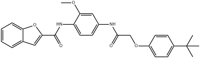 N-(4-{[(4-tert-butylphenoxy)acetyl]amino}-2-methoxyphenyl)-1-benzofuran-2-carboxamide Struktur