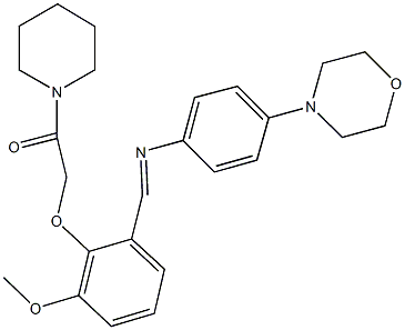 N-[3-methoxy-2-(2-oxo-2-piperidin-1-ylethoxy)benzylidene]-4-morpholin-4-ylaniline Struktur