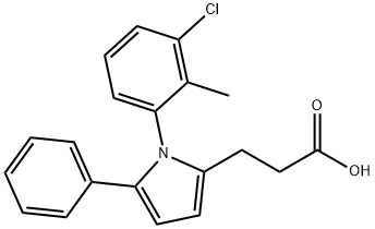 3-[1-(3-chloro-2-methylphenyl)-5-phenyl-1H-pyrrol-2-yl]propanoic acid Struktur