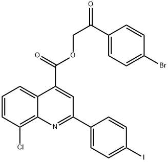 2-(4-bromophenyl)-2-oxoethyl 8-chloro-2-(4-iodophenyl)-4-quinolinecarboxylate Struktur