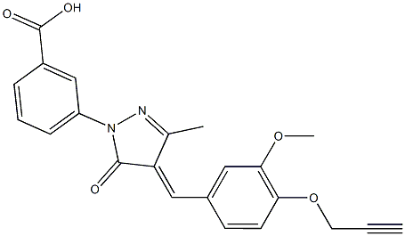 3-{4-[3-methoxy-4-(2-propynyloxy)benzylidene]-3-methyl-5-oxo-4,5-dihydro-1H-pyrazol-1-yl}benzoic acid Struktur