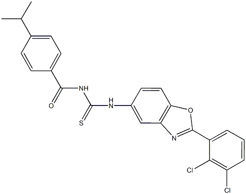 N-[2-(2,3-dichlorophenyl)-1,3-benzoxazol-5-yl]-N'-(4-isopropylbenzoyl)thiourea Struktur