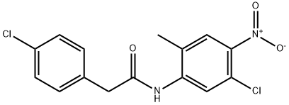 N-{5-chloro-4-nitro-2-methylphenyl}-2-(4-chlorophenyl)acetamide Struktur