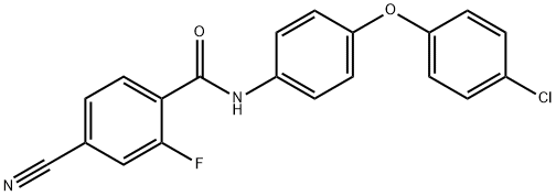 N-[4-(4-chlorophenoxy)phenyl]-4-cyano-2-fluorobenzamide Struktur