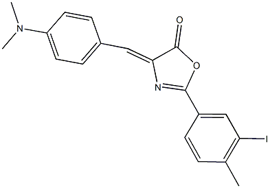 4-[4-(dimethylamino)benzylidene]-2-(3-iodo-4-methylphenyl)-1,3-oxazol-5(4H)-one Struktur