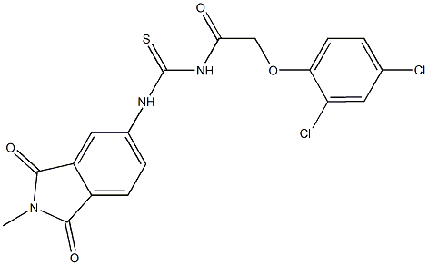 N-[(2,4-dichlorophenoxy)acetyl]-N'-(2-methyl-1,3-dioxo-2,3-dihydro-1H-isoindol-5-yl)thiourea Struktur