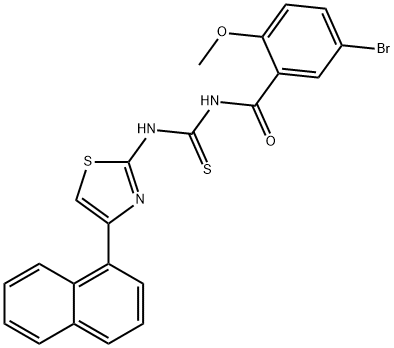 N-(5-bromo-2-methoxybenzoyl)-N'-[4-(1-naphthyl)-1,3-thiazol-2-yl]thiourea Struktur