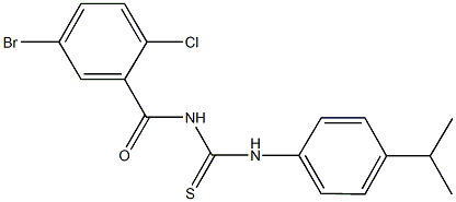 N-(5-bromo-2-chlorobenzoyl)-N'-(4-isopropylphenyl)thiourea Struktur