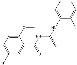 N-(5-chloro-2-methoxybenzoyl)-N'-(2-iodophenyl)thiourea Struktur