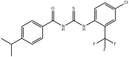 N-[4-chloro-2-(trifluoromethyl)phenyl]-N'-(4-isopropylbenzoyl)thiourea Struktur