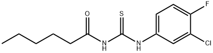 N-(3-chloro-4-fluorophenyl)-N'-hexanoylthiourea Struktur