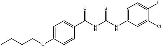 N-(4-butoxybenzoyl)-N'-(3-chloro-4-fluorophenyl)thiourea Struktur