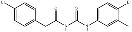 N-(4-bromo-3-methylphenyl)-N'-[(4-chlorophenyl)acetyl]thiourea Struktur