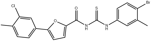 N-(4-bromo-3-methylphenyl)-N'-[5-(3-chloro-4-methylphenyl)-2-furoyl]thiourea Struktur