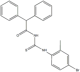 N-(4-bromo-2-methylphenyl)-N'-(diphenylacetyl)thiourea Struktur