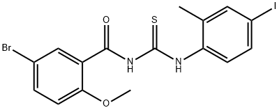 N-(5-bromo-2-methoxybenzoyl)-N'-(4-iodo-2-methylphenyl)thiourea Struktur