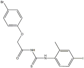 N-[(4-bromophenoxy)acetyl]-N'-(4-iodo-2-methylphenyl)thiourea Struktur