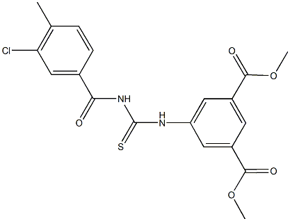 dimethyl 5-({[(3-chloro-4-methylbenzoyl)amino]carbothioyl}amino)isophthalate Struktur