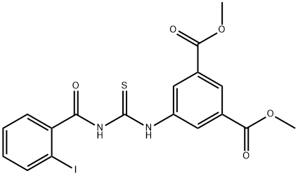 dimethyl 5-({[(2-iodobenzoyl)amino]carbothioyl}amino)isophthalate Struktur