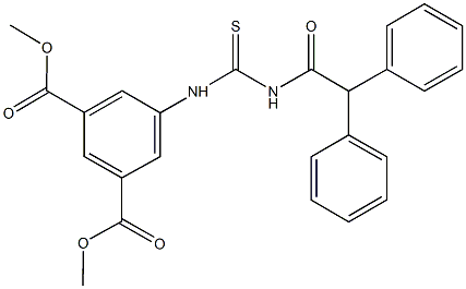 dimethyl 5-({[(diphenylacetyl)amino]carbothioyl}amino)isophthalate Struktur