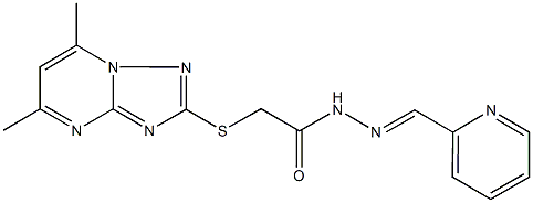 2-[(5,7-dimethyl[1,2,4]triazolo[1,5-a]pyrimidin-2-yl)sulfanyl]-N'-(2-pyridinylmethylene)acetohydrazide Struktur