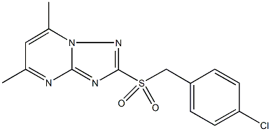 2-[(4-chlorobenzyl)sulfonyl]-5,7-dimethyl[1,2,4]triazolo[1,5-a]pyrimidine Struktur