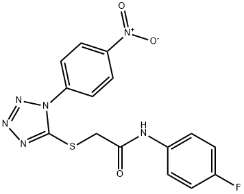 N-(4-fluorophenyl)-2-[(1-{4-nitrophenyl}-1H-tetraazol-5-yl)sulfanyl]acetamide Struktur