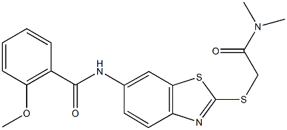 N-(2-{[2-(dimethylamino)-2-oxoethyl]sulfanyl}-1,3-benzothiazol-6-yl)-2-methoxybenzamide Struktur