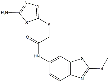 2-[(5-amino-1,3,4-thiadiazol-2-yl)sulfanyl]-N-[2-(methylsulfanyl)-1,3-benzothiazol-6-yl]acetamide Struktur