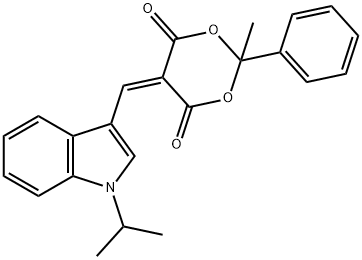 5-[(1-isopropyl-1H-indol-3-yl)methylene]-2-methyl-2-phenyl-1,3-dioxane-4,6-dione Struktur