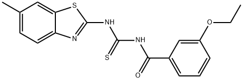 N-(3-ethoxybenzoyl)-N'-(6-methyl-1,3-benzothiazol-2-yl)thiourea Struktur